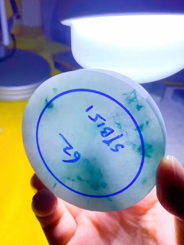 冰底飘花半山水手镯,蛋面冰飘花手镯