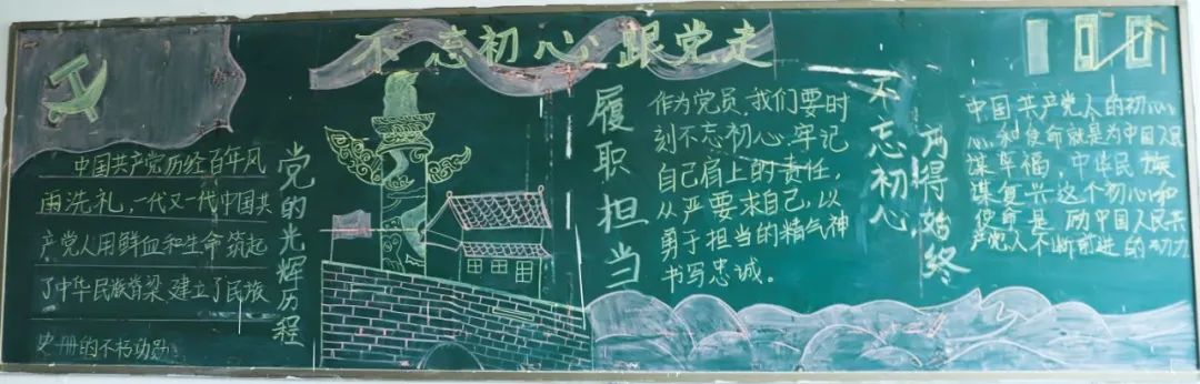 爱党爱国努力学习实现自我黑板报,知党恩跟党走主题黑板报图片