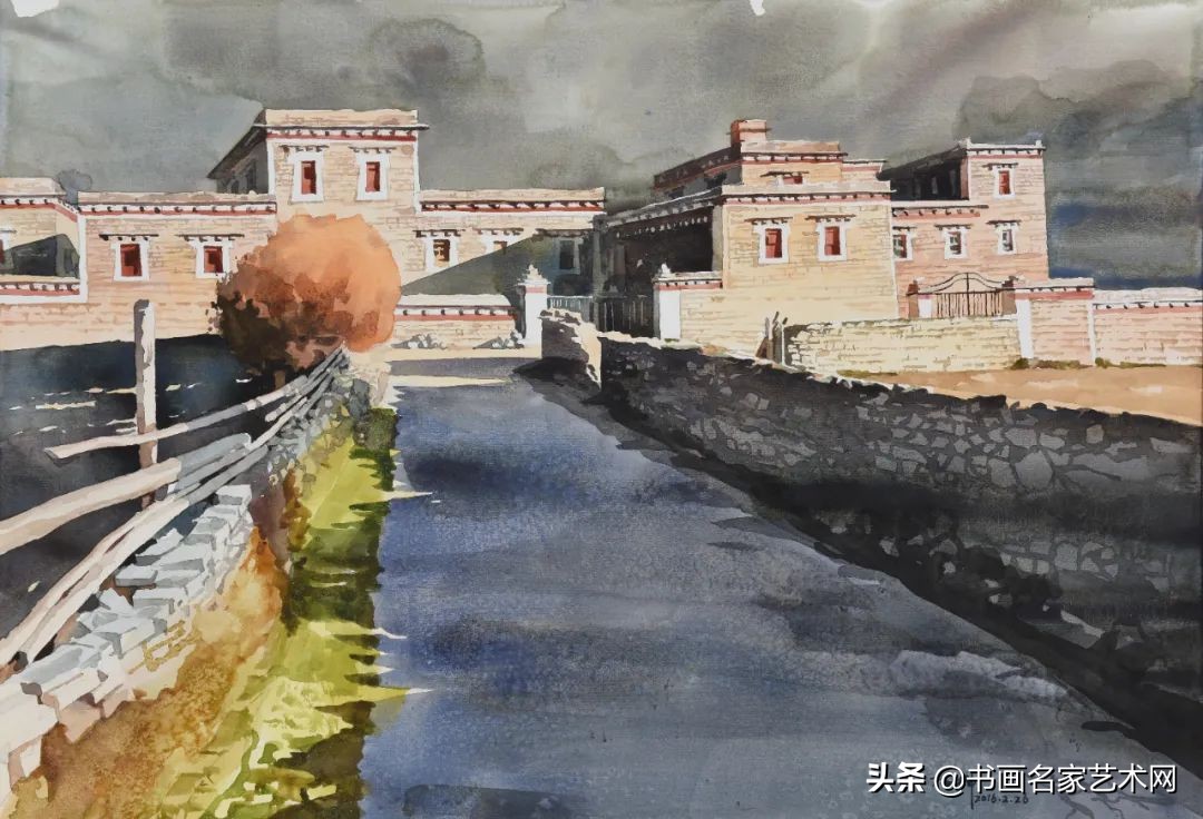 杨柳水彩画教程,关于杨柳的水彩画画作品