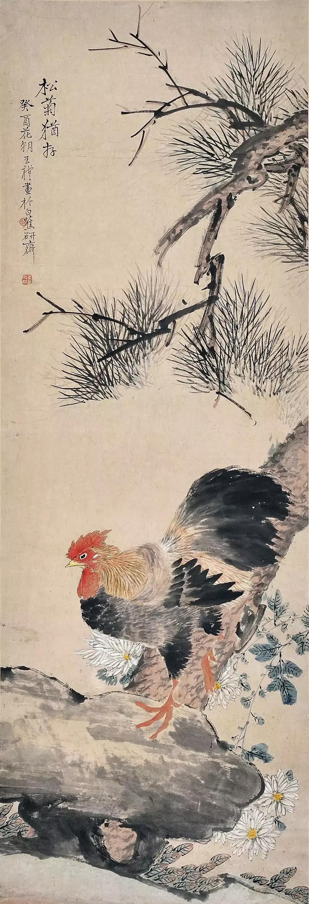 潘天寿100幅花鸟画欣赏,潘天寿花鸟画构图法