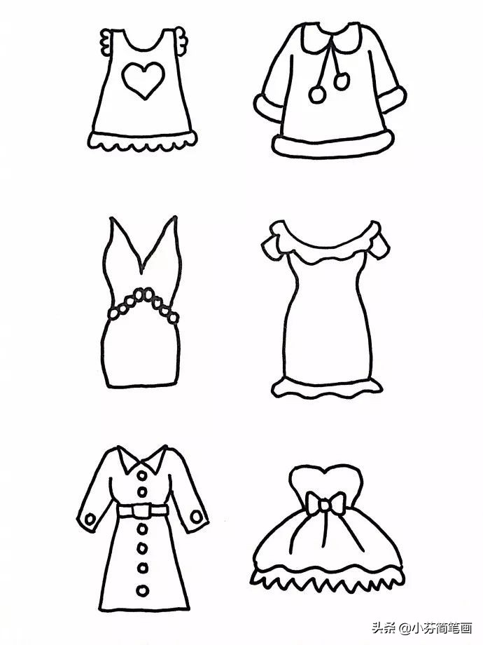 衣服简笔画简单又漂亮女生,新年衣服简笔画简单又漂亮