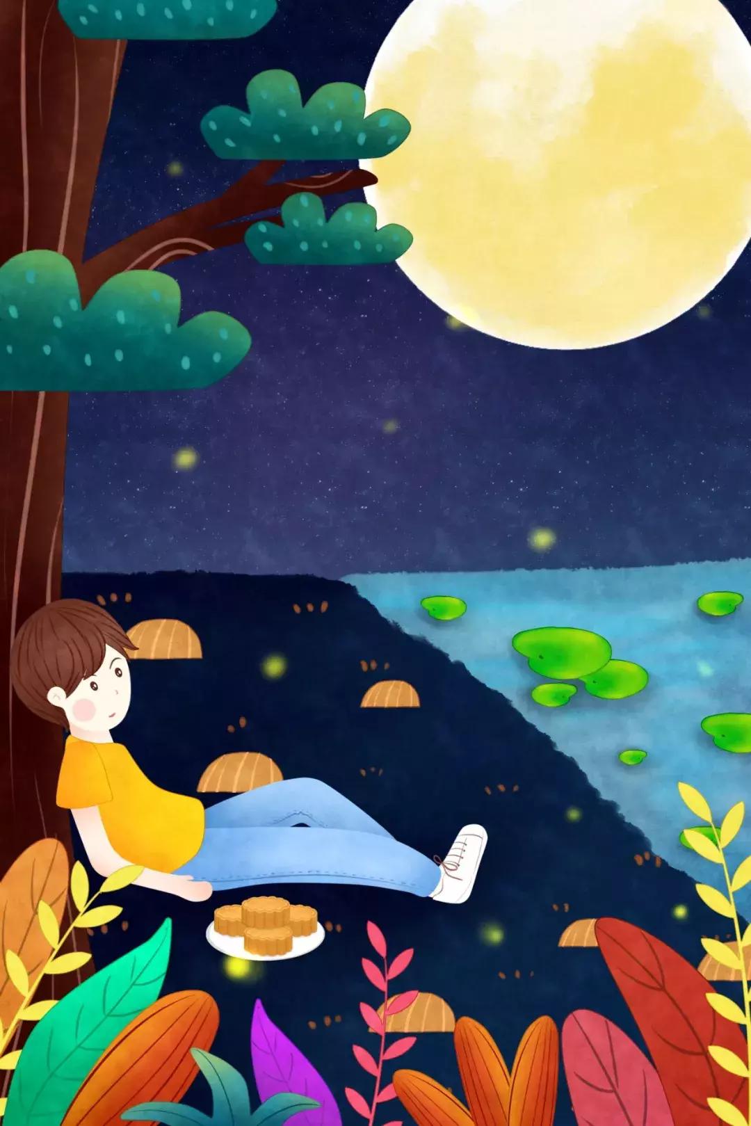 中秋节海报设计手绘图,中秋海报psd免费