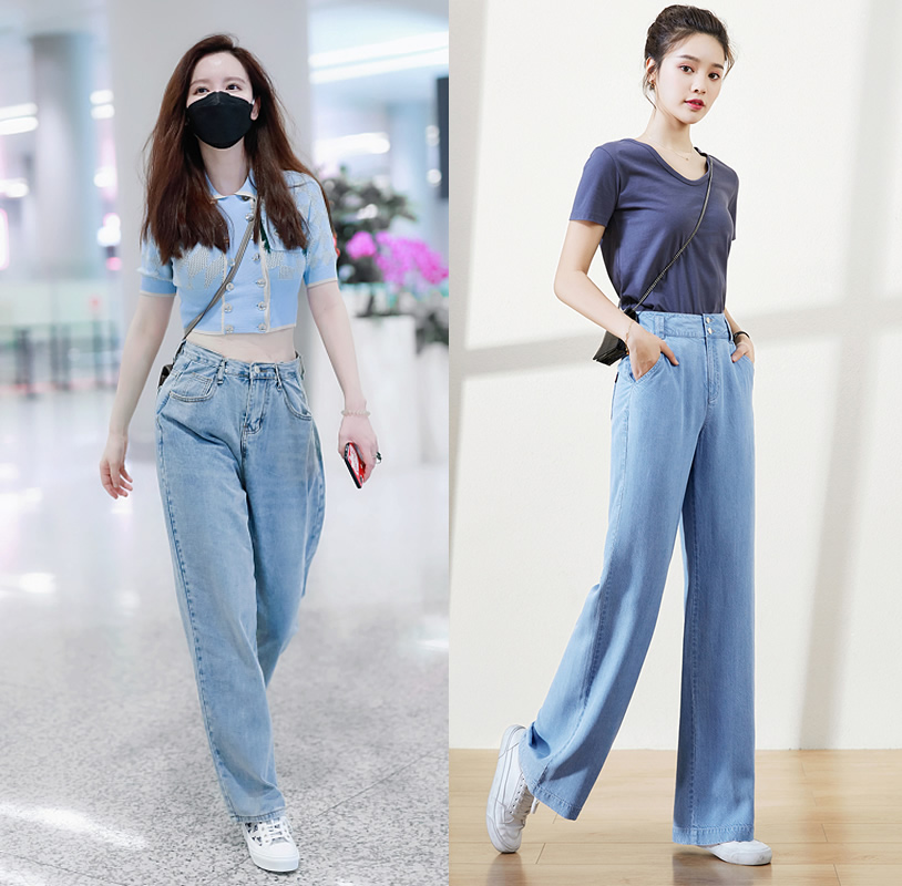 白裤子阔腿裤搭什么上衣好看夏季,穿阔腿裤穿什么牛仔裤好看