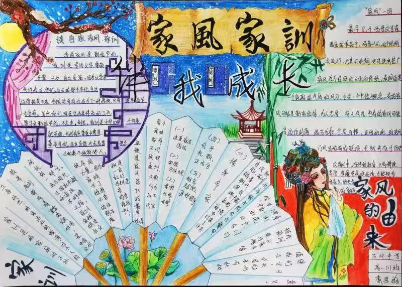 家风家训伴我成长手抄报简单有字,关于家风家训的手抄报超级简单版