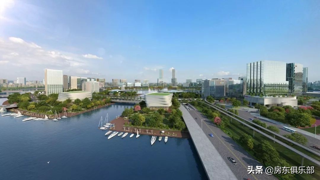 夜幕下的北龙湖金融岛,北龙湖金融岛为啥非要修成圆的