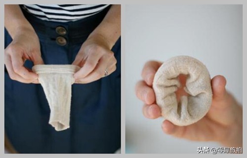 袜子居然还可以这样做,袜子妙用盘发