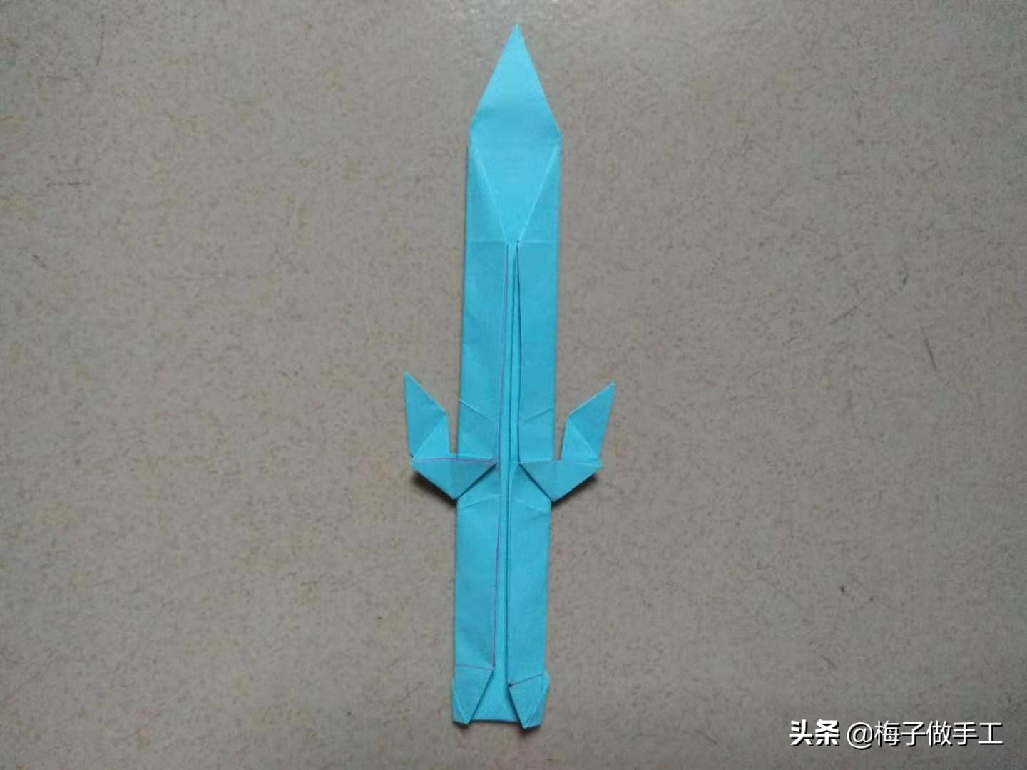 儿童手工折纸简单3-5岁宝剑,儿童手工折纸宝剑简单版慢教程