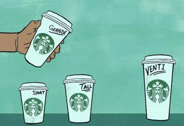 星巴克杯子的营销分析,星巴克中杯小杯大杯对比