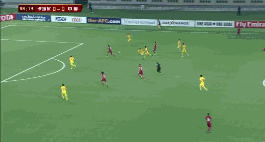 武磊2比1反超卡塔尔gif,世预赛12强赛国足武磊绝杀