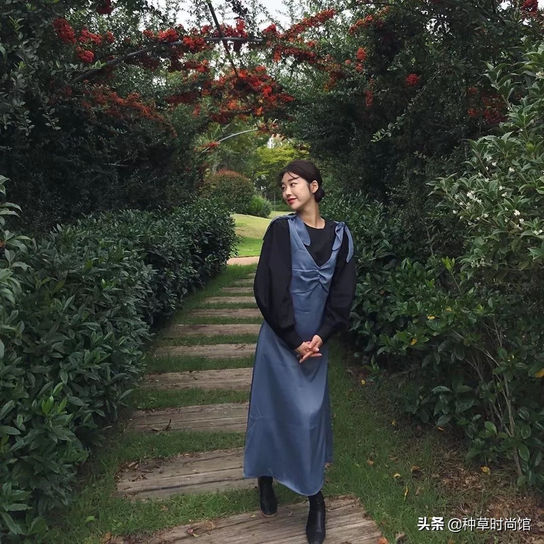 秋冬连衣裙长袖长款过膝修身气质,30套连衣裙搭配图