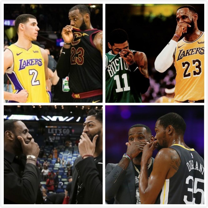 罗志祥女友坐在詹姆斯身旁让人羡慕，老詹公开招募自由球员加盟