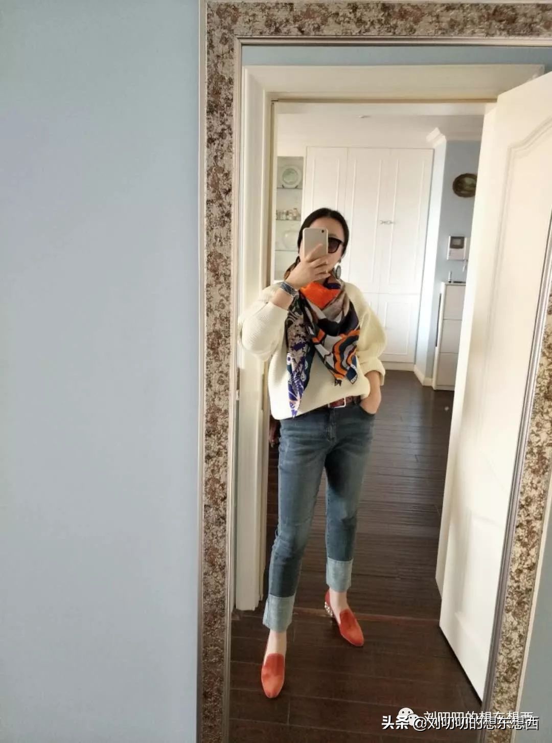 一日一look,早春丝巾的搭配