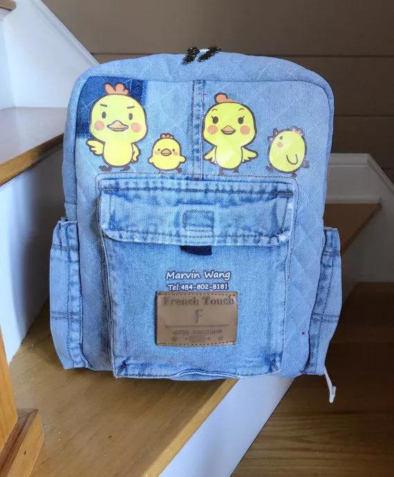 旧牛仔裤的废物利用改造,牛仔裤改双肩背包教程