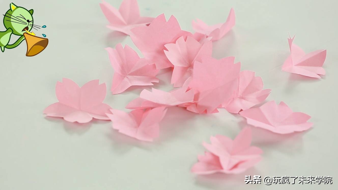 做手工樱花简单又好看,最简单浪漫樱花慢动作