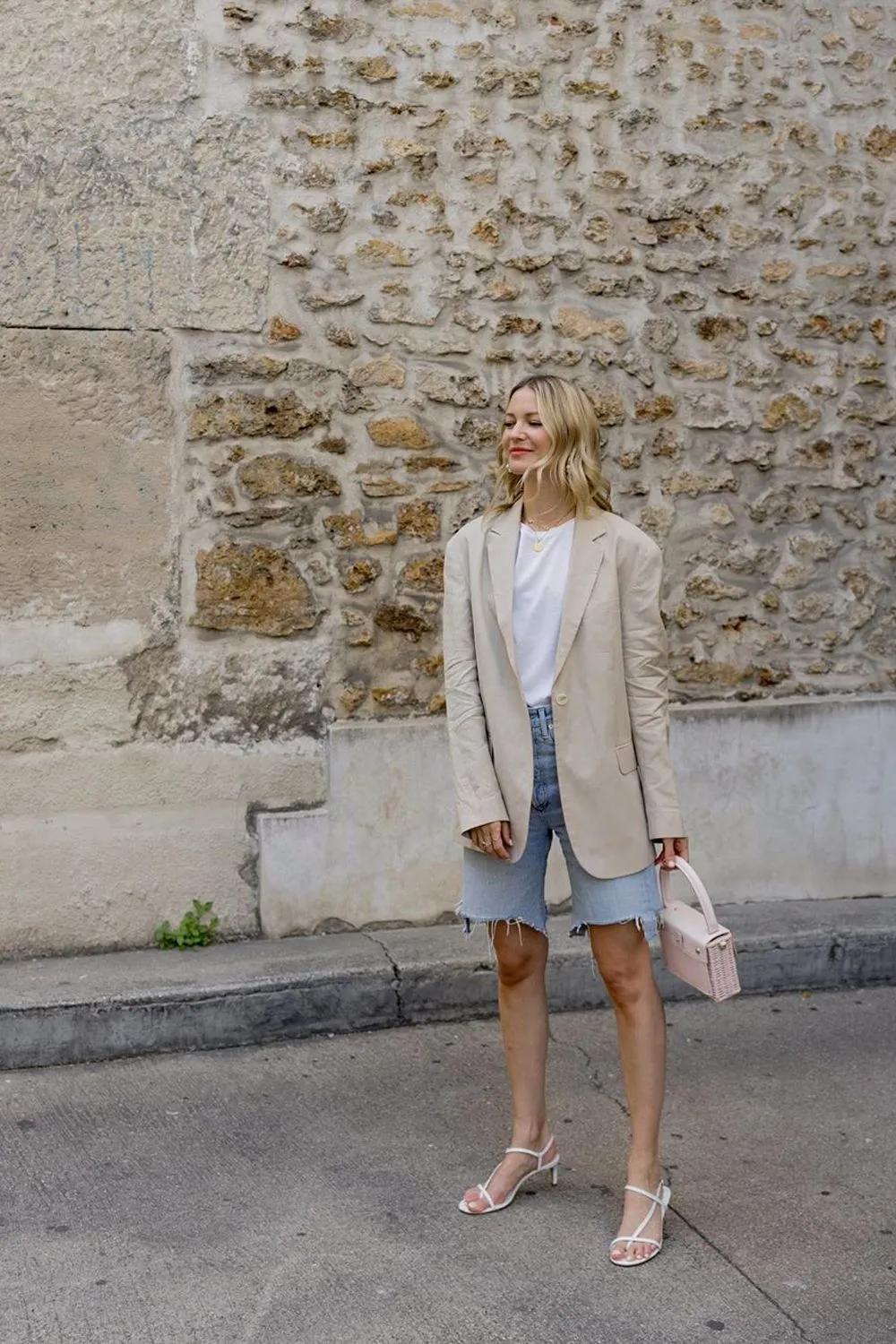 上短下长不露腿t恤穿搭夏季,显瘦t恤短裤穿搭