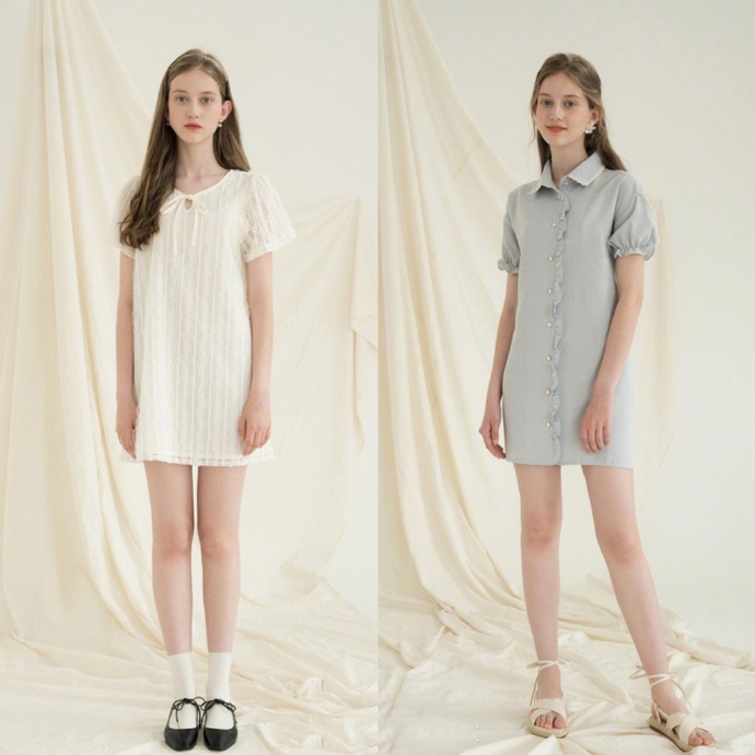 荷叶边连衣裙卖点,荷叶边波点连衣裙显老气吗