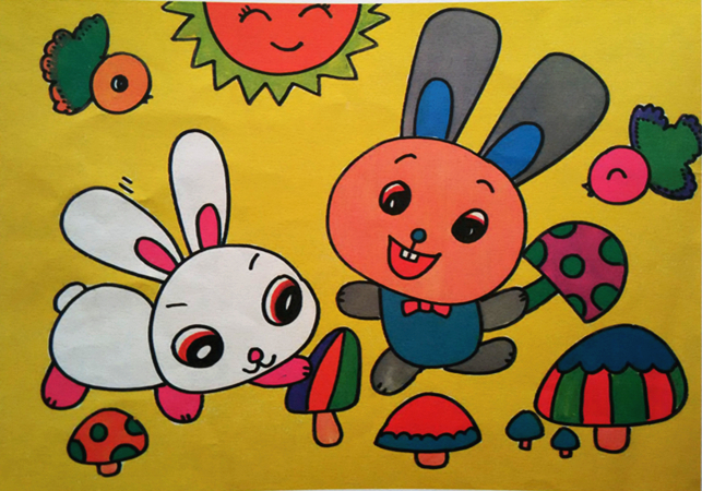 少女心爆棚的又简单的简笔画,安静女孩彩色简单简笔画图片