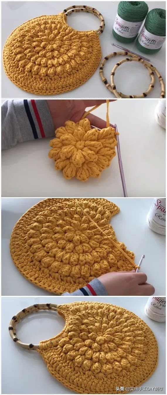 各种圆包包的钩织教程,多种漂亮包包的钩织图解