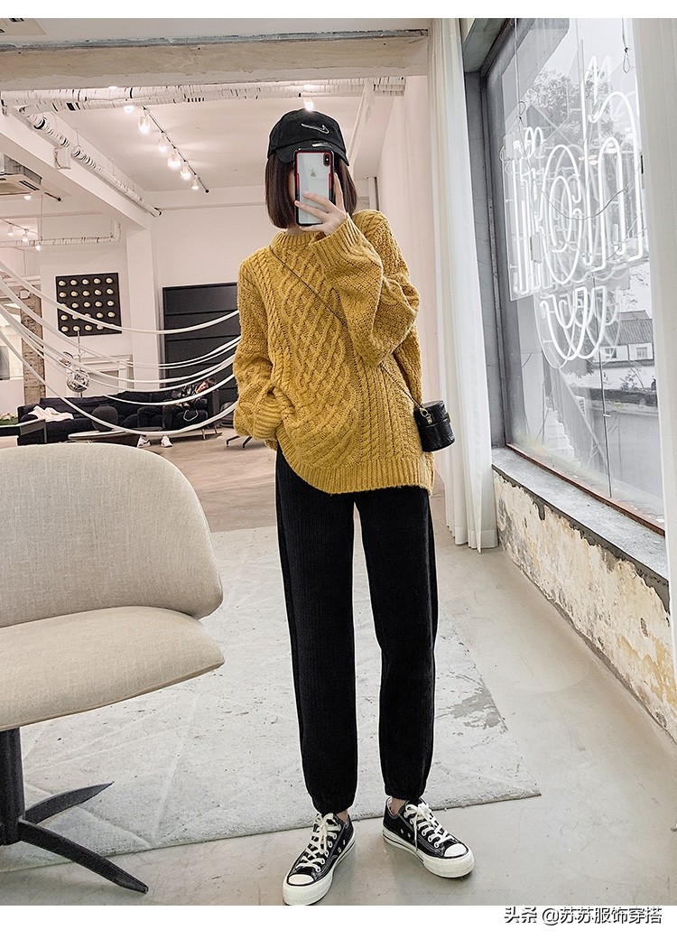 雪尼尔束脚裤正品女冬季加绒,雪尼尔休闲裤灯芯绒女裤