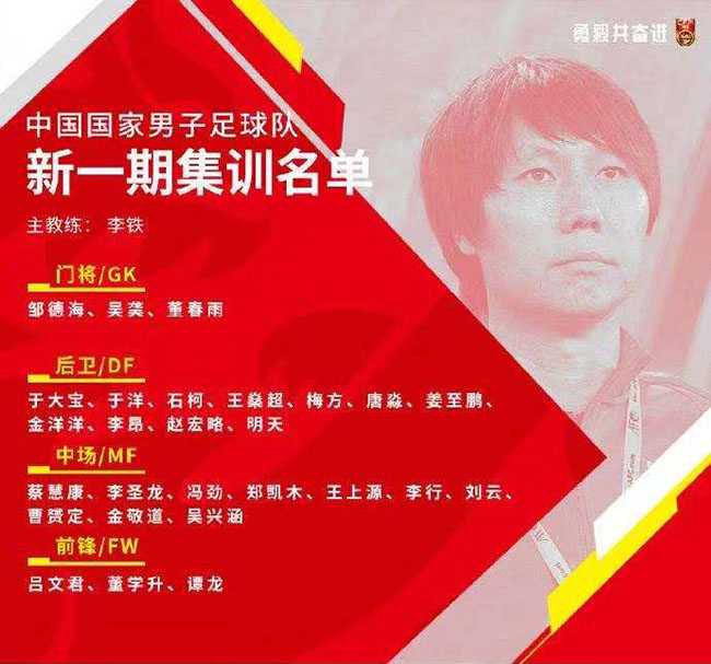 东亚杯国足中超首发名单,李铁谈东亚杯国足