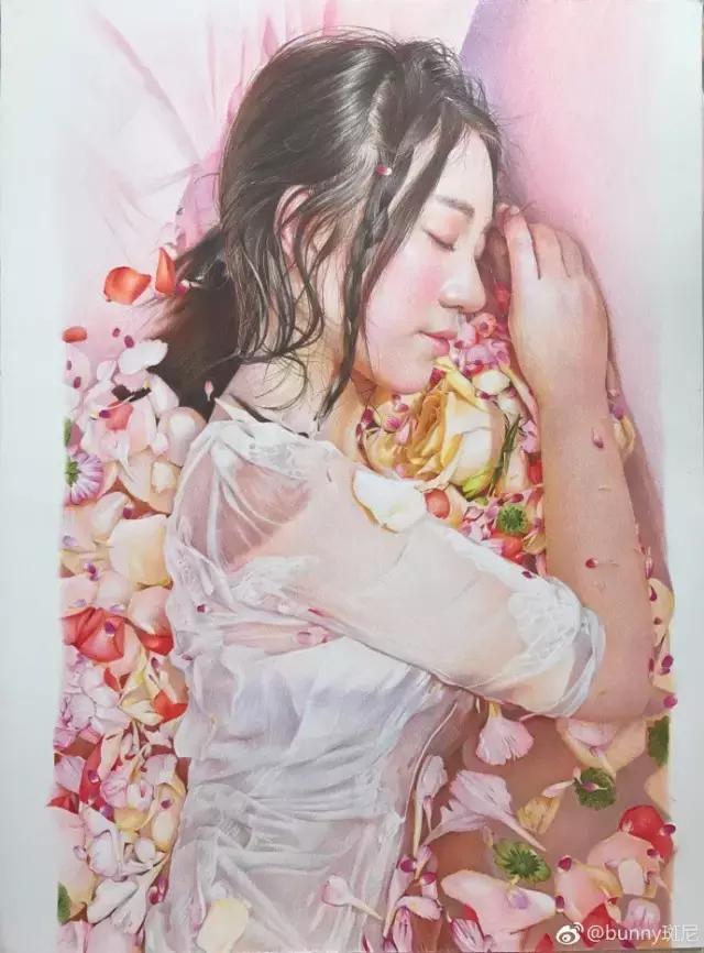 彩铅人物教程,彩铅画童真小女孩