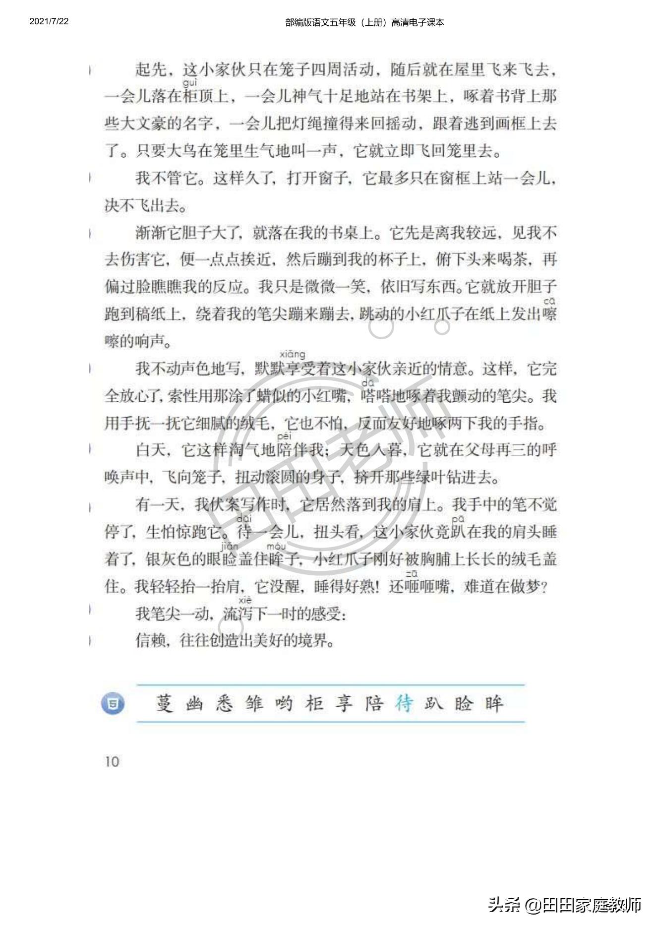 部编版语文五年级下册电子课本,部编五年级上册语文电子课本