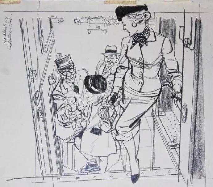 速写大师，线条流畅，场景速写满满都是美国老电影的感觉