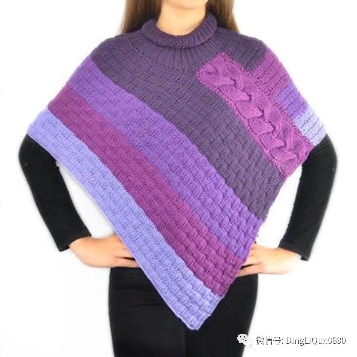 斗篷披肩钩花图样,针织披肩花样图片大全
