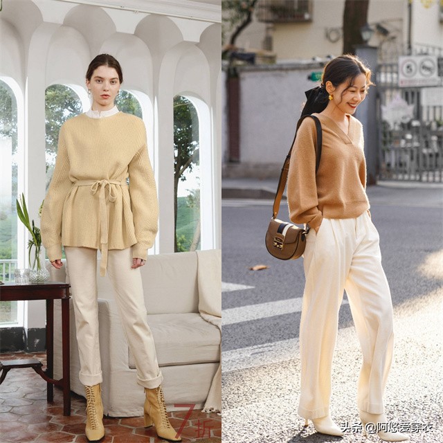 秋天米色裤子配什么鞋子,黑色裤子秋天穿的上衣怎么搭配