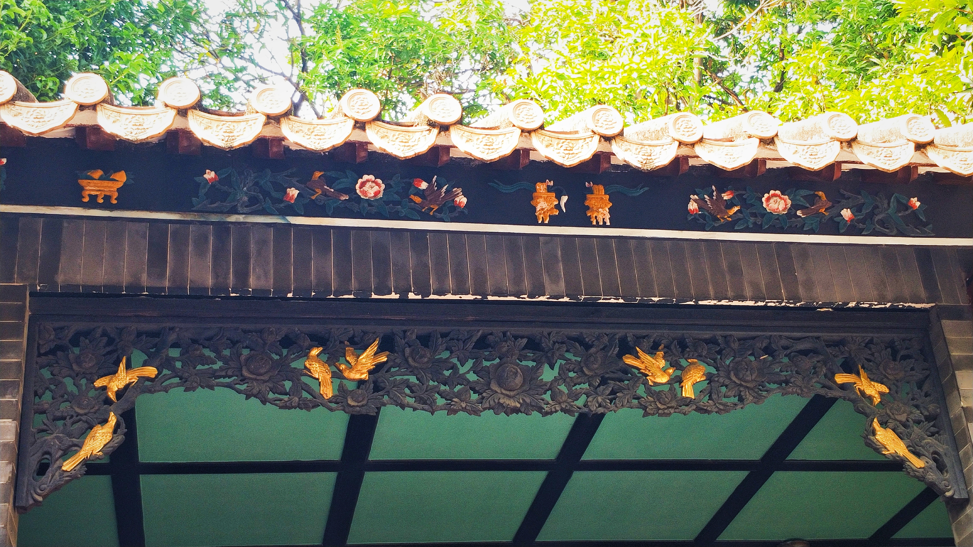 羊城八景彩色玻璃,顺德清晖园羊城八景图片