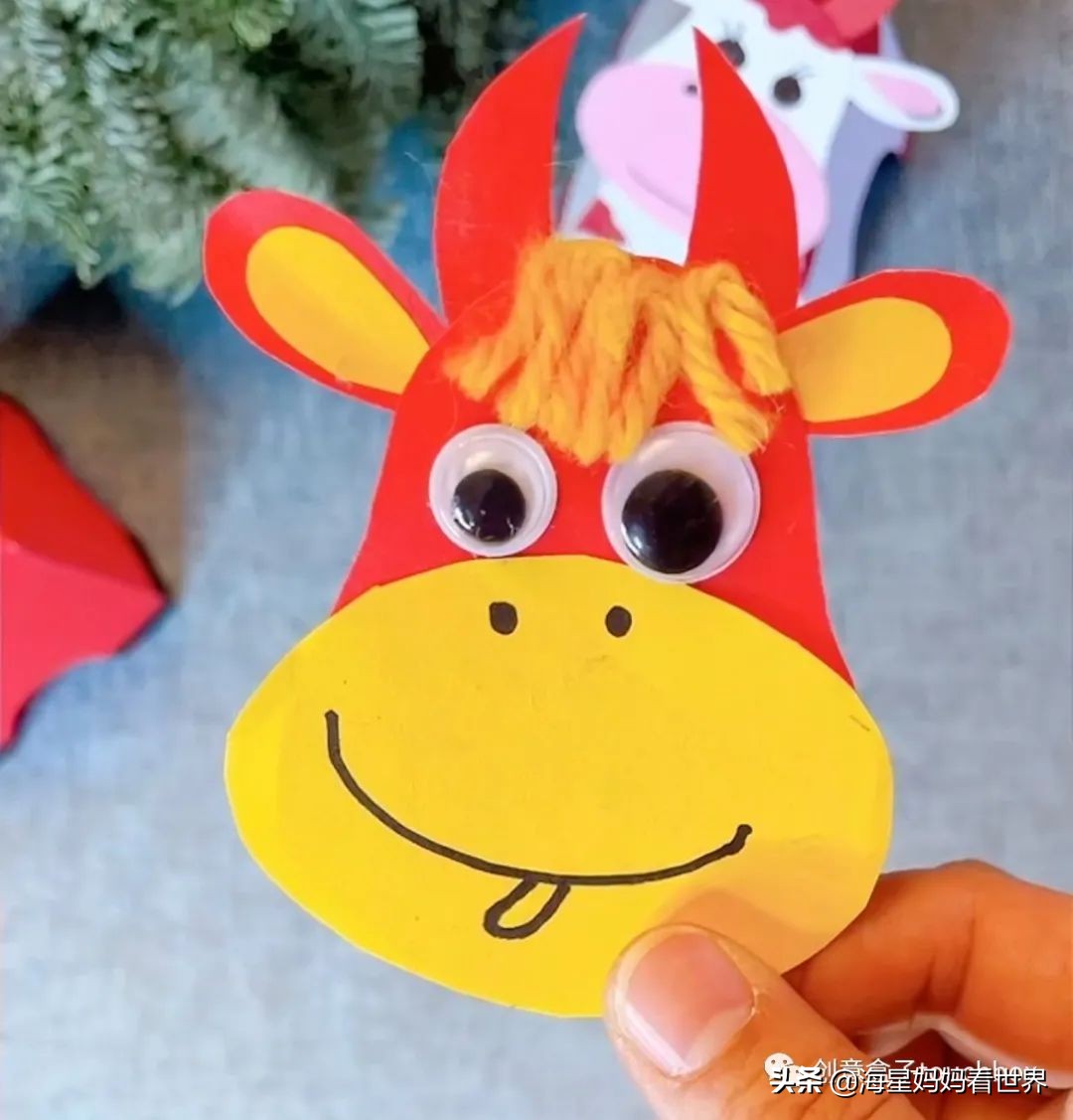春节到，超可爱的牛卡片、牛灯笼、纸筒牛开心玩起来