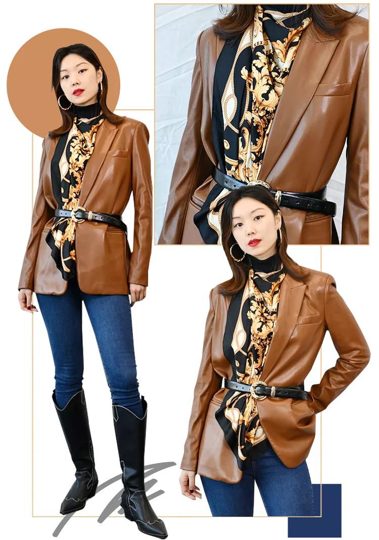 丝巾的11种系法让你时髦整个春季,收腰显瘦中长半身裙丝巾