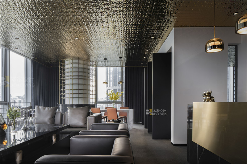 135平私人会所效果图,新中式极简轻奢高级私人会所