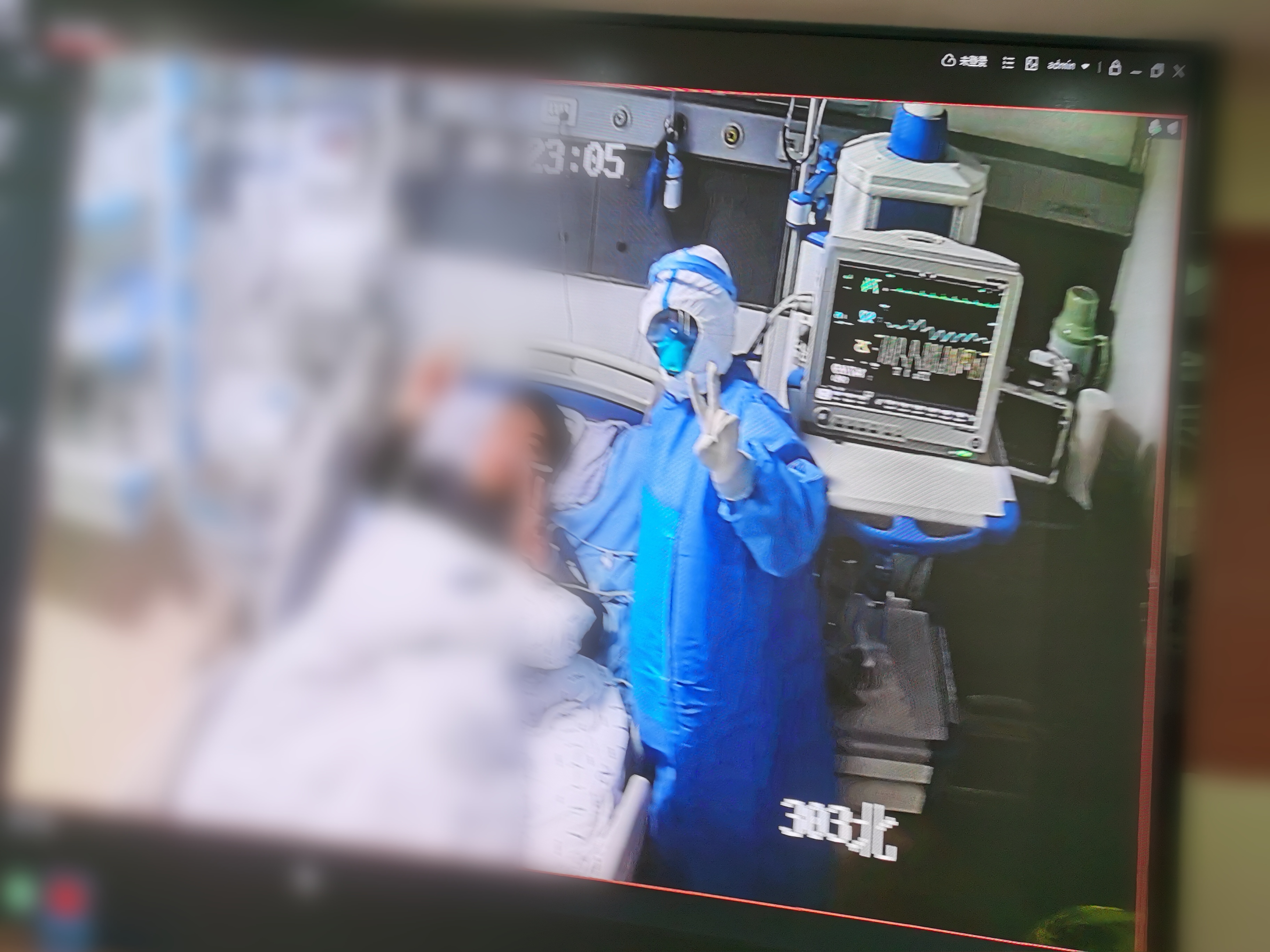 隔离点的医务人员与患者,防疫一线医护人员连线