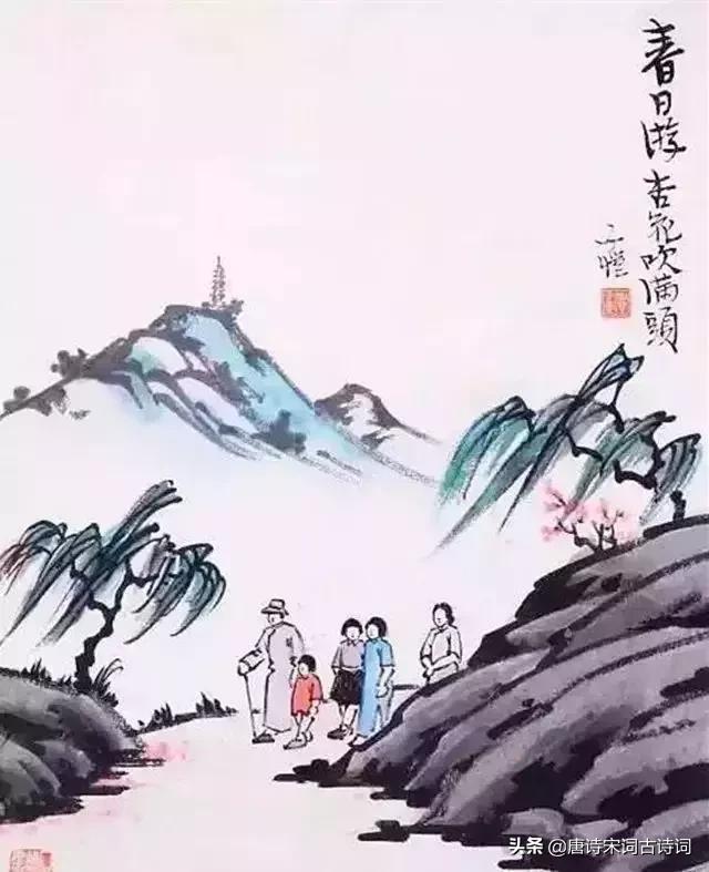 丰子恺春天的画解读,春日的诗配画