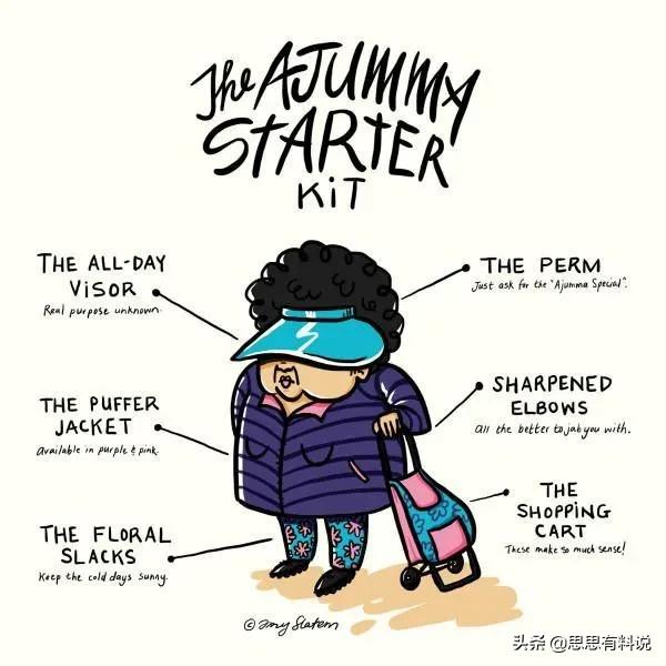 韩国大妈传统发型,韩国大妈和中国大妈的发型的区别