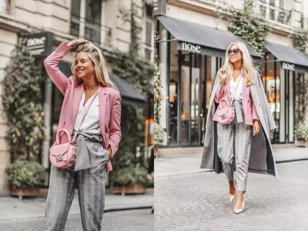 高级灰轻奢风格穿搭必备,轻奢粉色和灰色的搭配