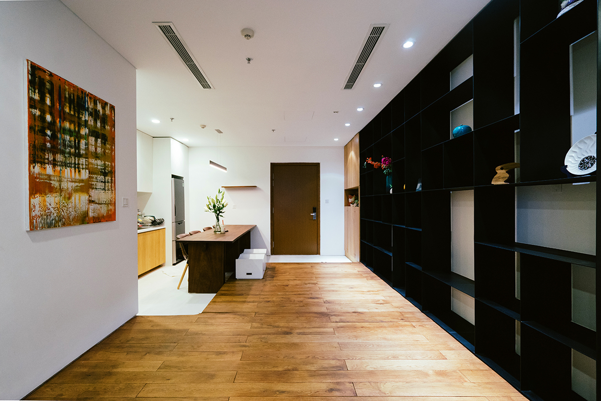 客厅卧室打通隔断折叠推拉门,门挨门相邻两套房打通装修效果图