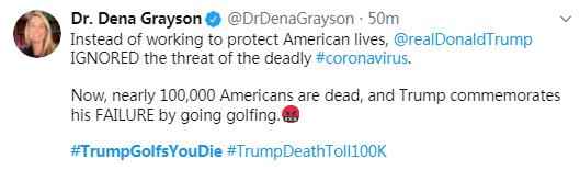 “10万死亡名单”轰动美国，川普却被爆去玩高尔夫，网友们炸了