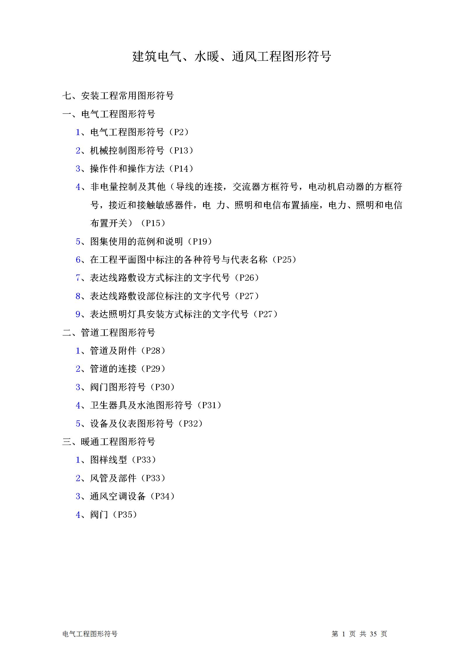 暖通通风图纸符号大全,土建电气图纸字母符号大全