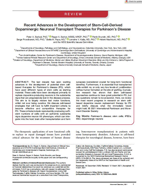 干细胞疗法在帕金森上的应用,干细胞治疗帕金森的最新临床招募