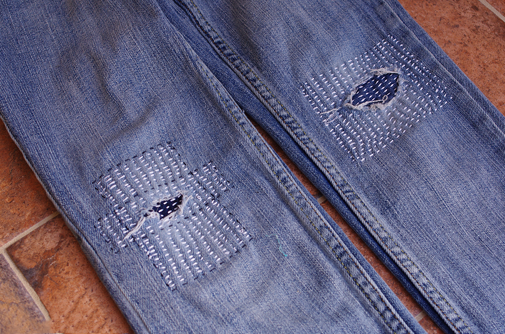 牛仔裤破怎么缝教程,牛仔裤弄破边怎样弄