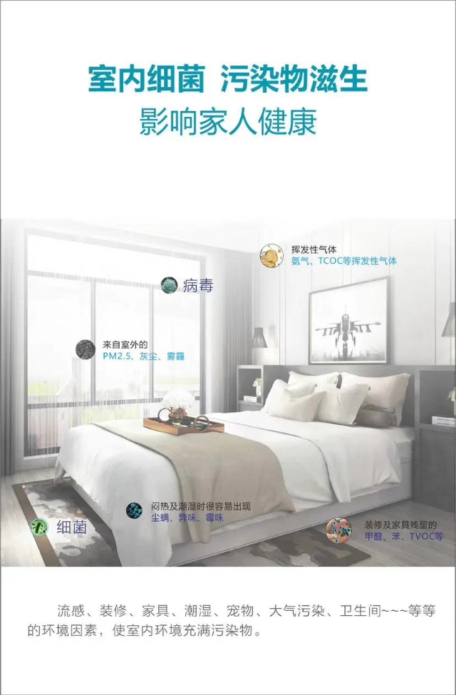 能杀菌能移动的空气净化器,净化消毒家用新风系统