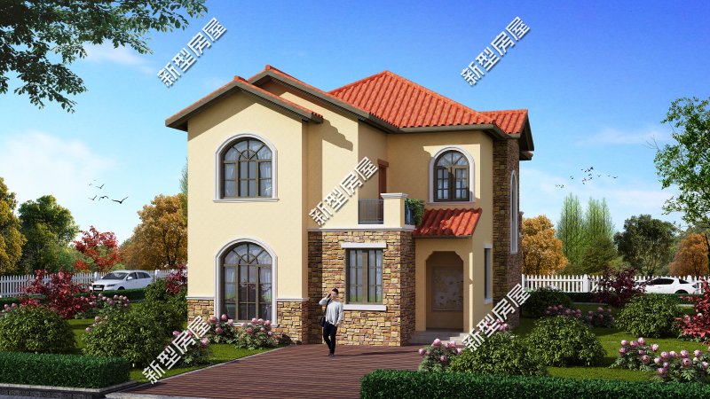 18米宽10米进深双拼两层别墅图纸,农村两层别墅怎么建