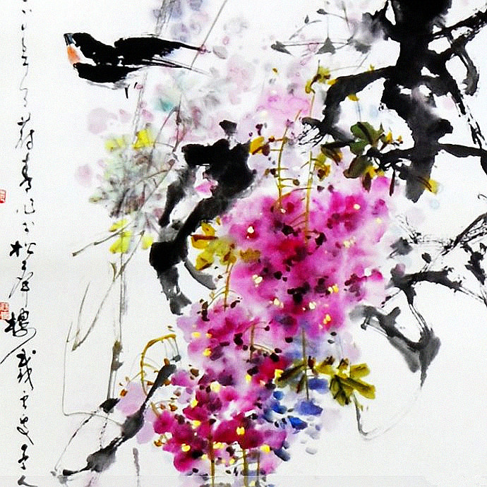 陈明谋国画作品欣赏,繁中手绘