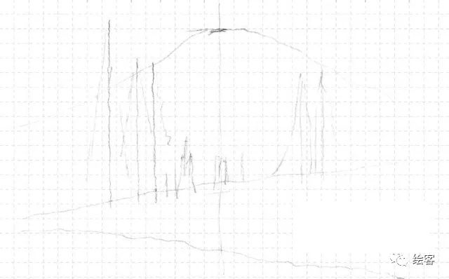 6-12岁儿童风景速写课程入门网课,风景速写临摹图片高清树和房子