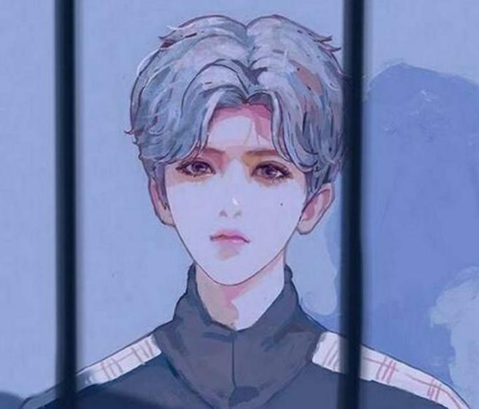 王俊凯古风漫画,王俊凯漫画蓝色系