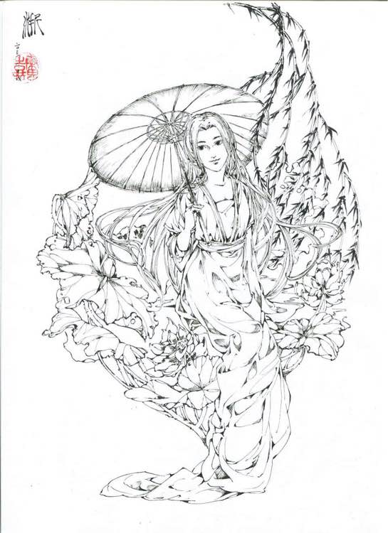 改良汉服手绘图片,古风汉服手绘图片