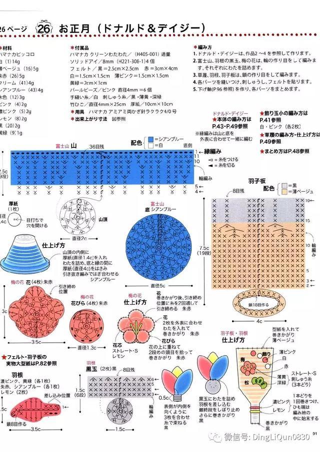 钩针风铃吊坠编法教程,迪士尼风铃吊坠