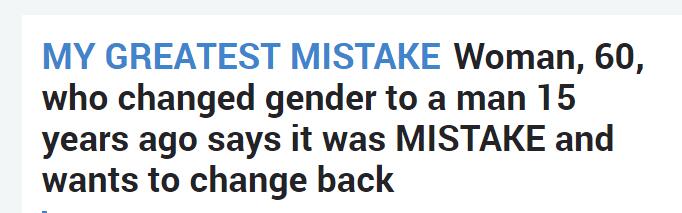 英国变性手术,英国59岁男子变性后续